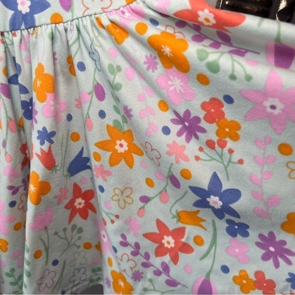 Dot Dot Smile Short Sleeve Kids Dress Mint Green With Flowers Size 2T - Picture 6 of 11